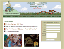 Tablet Screenshot of canyoncritters.com